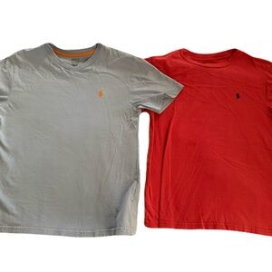 Polo Ralph Lauren Short Sleeve Crew Neck Tee - Light Blue & Red